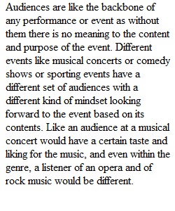 Discussion Forum Assignment-Audiences Theatre Appreciation